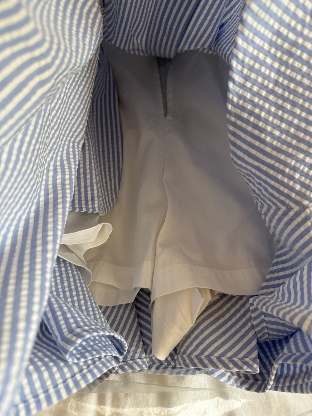RALPH LAUREN (RLX)- Seersucker Sleeveless Shirtdress Blue White Stripe- SIZE 4 - Picture 10 of 10